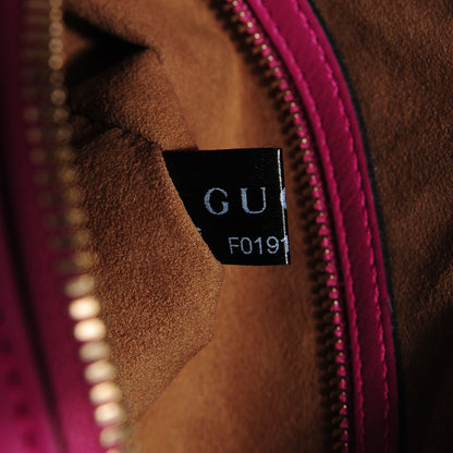 Gucci GG Supreme Monogram Moon Calfskin Small Boston Beige Ebony Hibiscus Red New Rosette 8 of 9