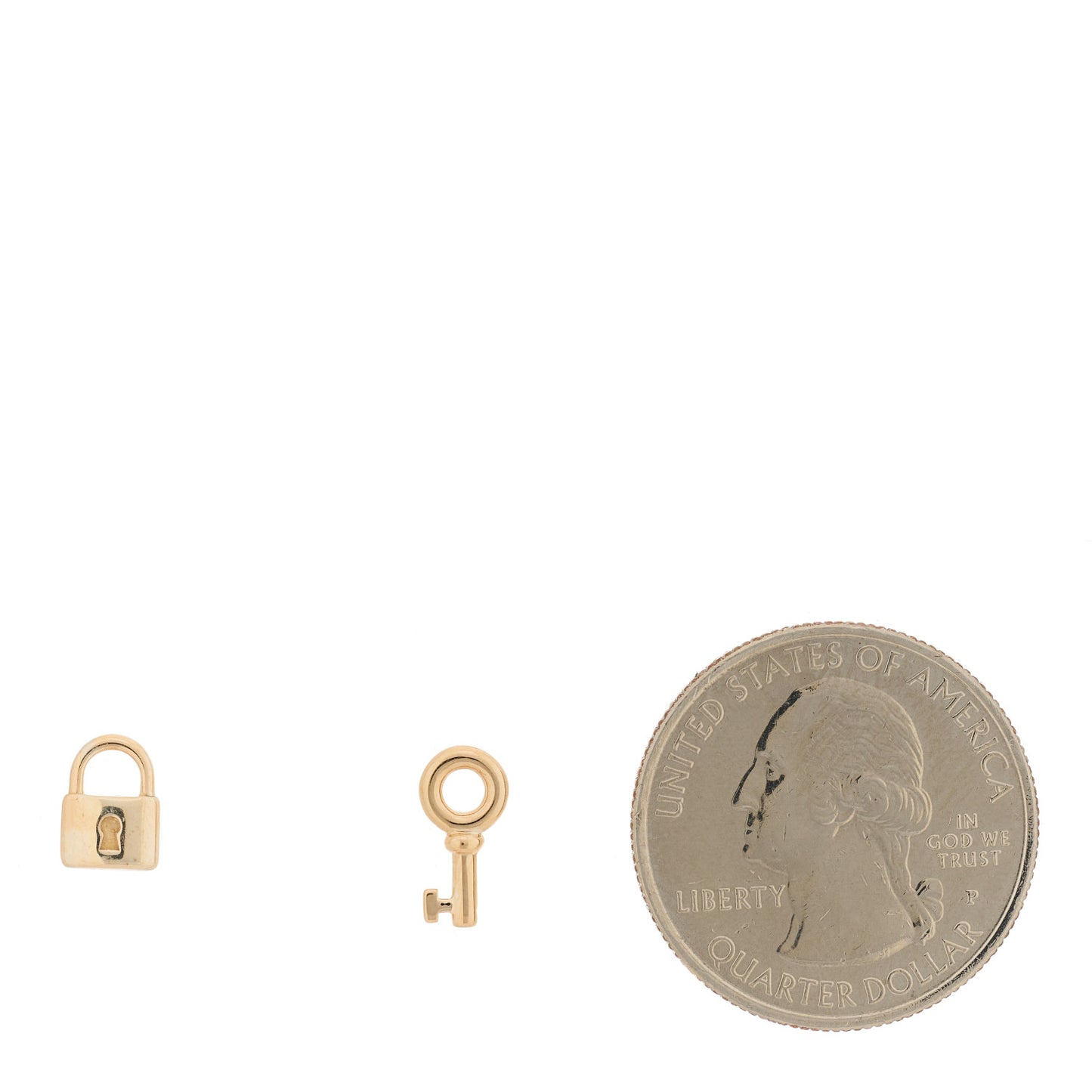 18K Rose Gold Mini Key and Lock Earrings