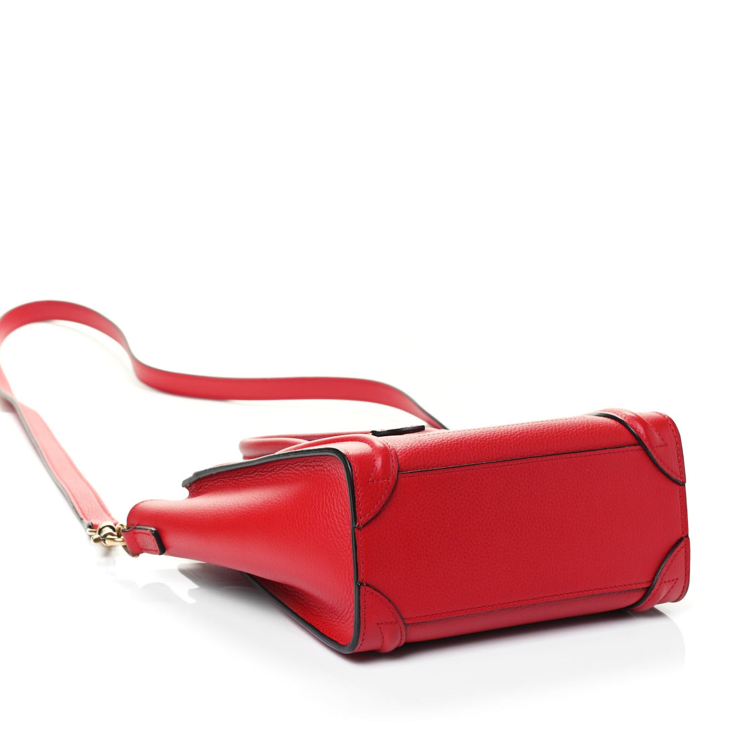 Drummed Calfskin Nano Luggage Coquelicot