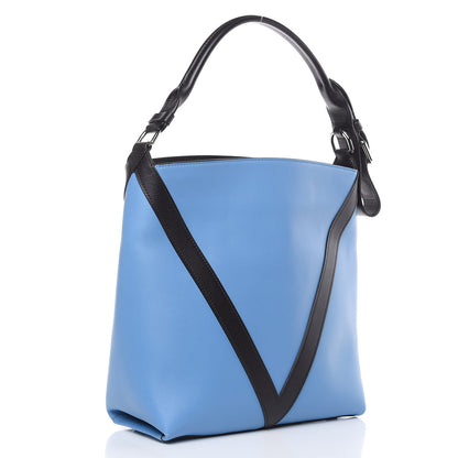 Louis Vuitton Calfskin Canvas V Hobo PM Bleuet Black 3 of 13