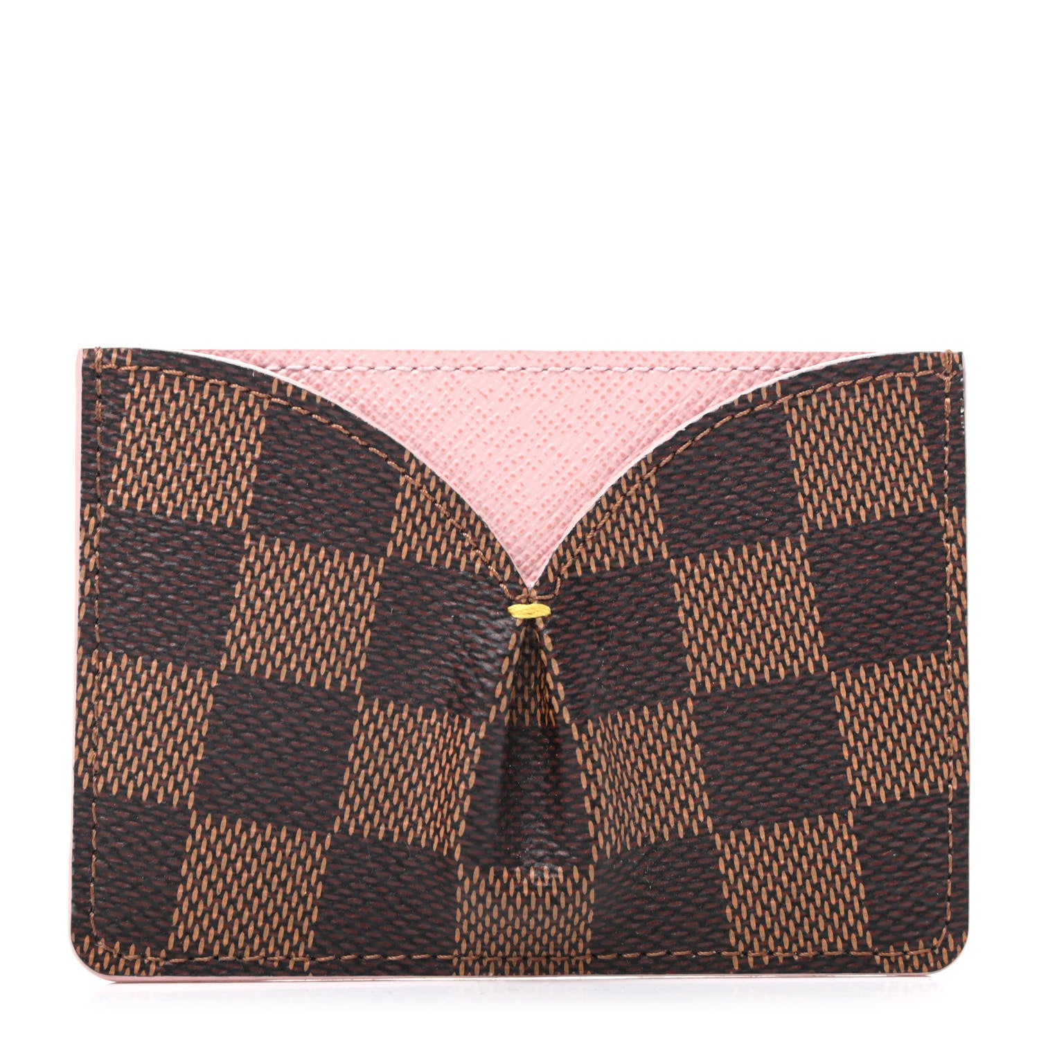 Louis Vuitton Damier Ebene Caissa Card Holder Rose Ballerine 1 of 6