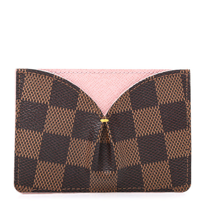 Louis Vuitton Damier Ebene Caissa Card Holder Rose Ballerine 1 of 6