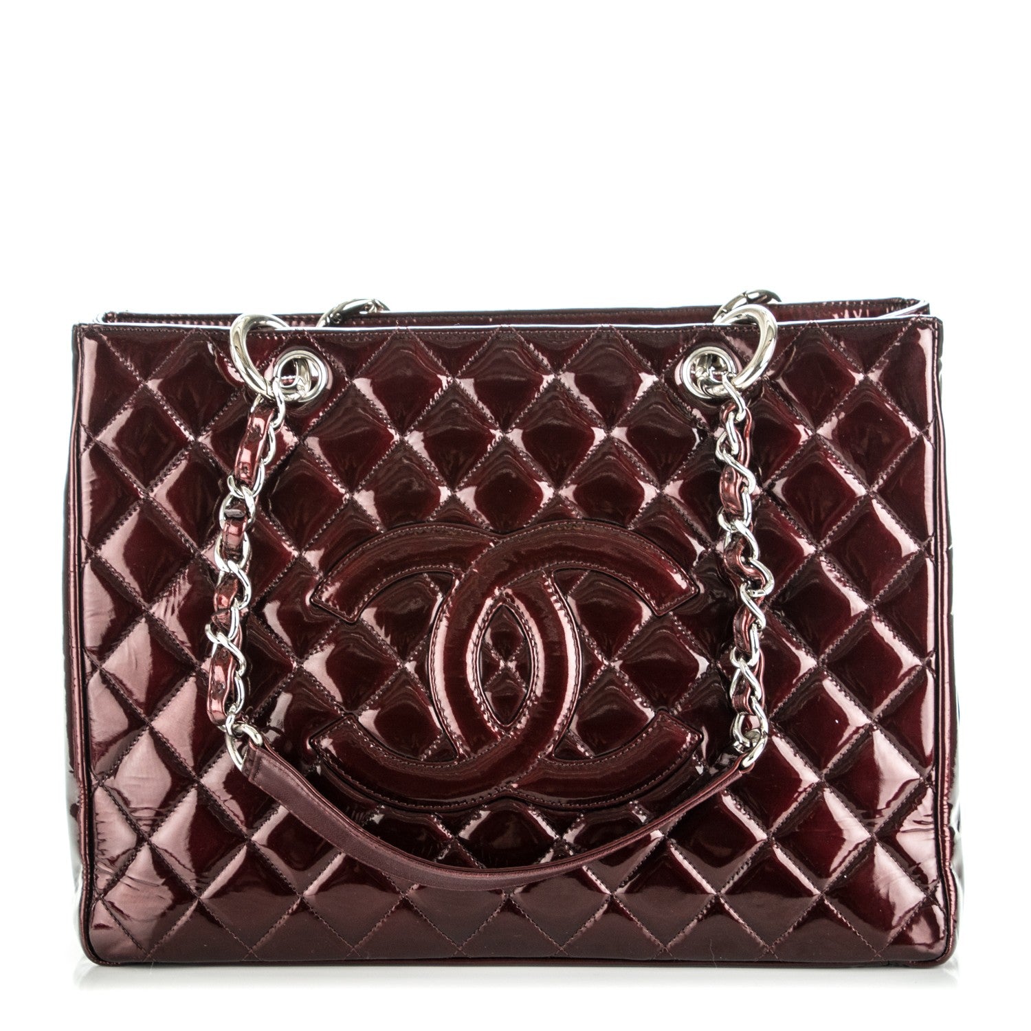Chanel Patent Grand Shopping Tote GST Bordeaux 1 of 7