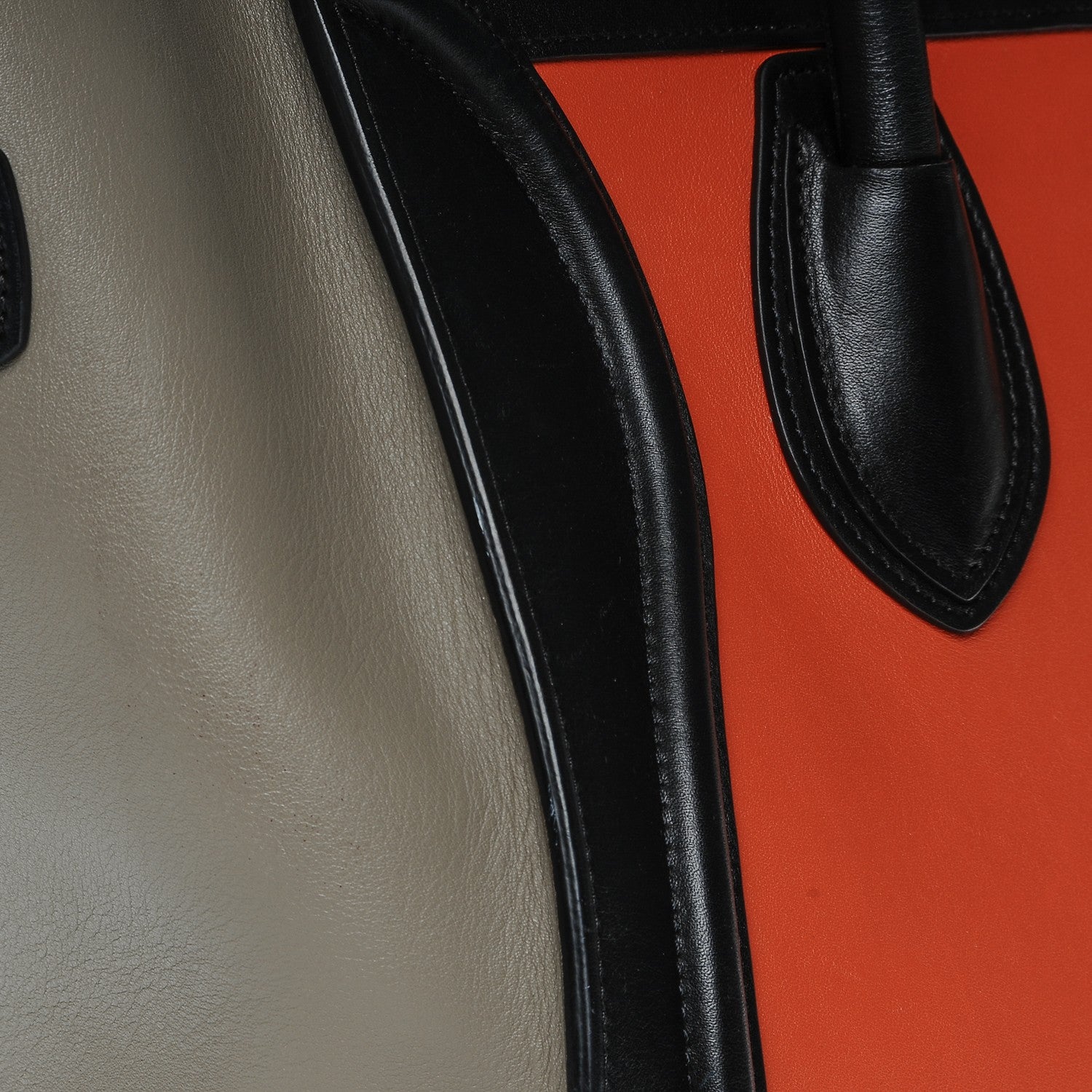 Celine Smooth Calfskin Mini Tri-Color Luggage Bright Orange 10 of 16