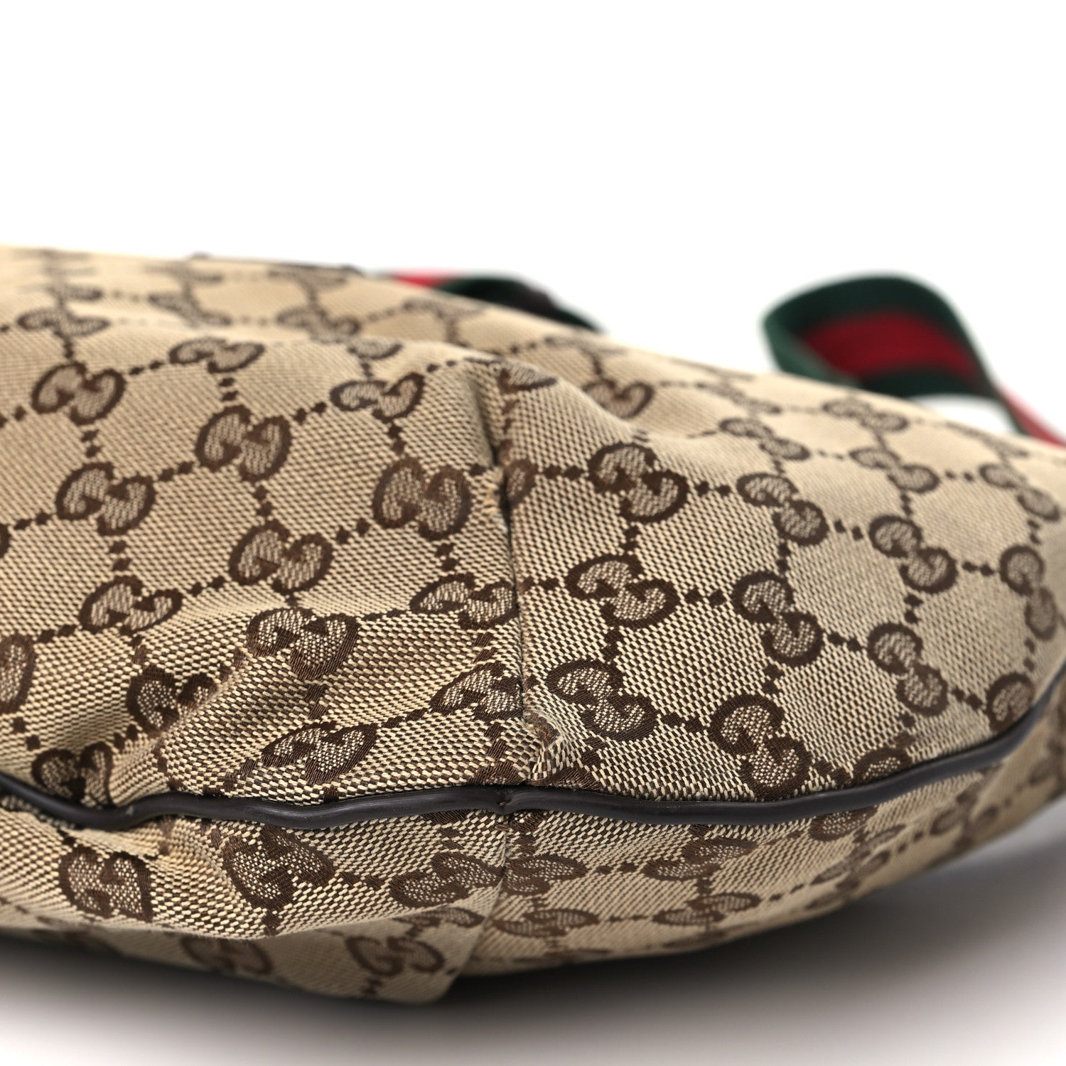 Gucci Monogram Web Medium Half Moon Hobo Dark Brown 10 of 10