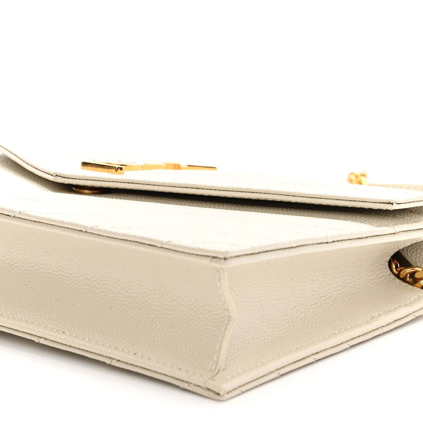 Grain De Poudre Matelasse Chevron Cassandre Envelope Chain Wallet Nude Powder