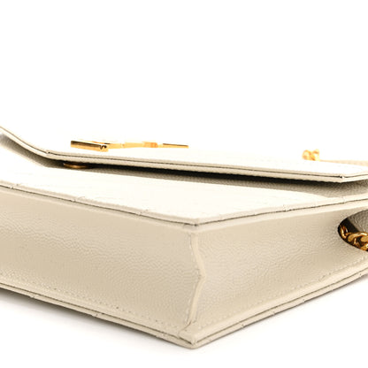 Saint Laurent Grain De Poudre Matelasse Chevron Cassandre Envelope Chain Wallet Nude Powder 8 of 8
