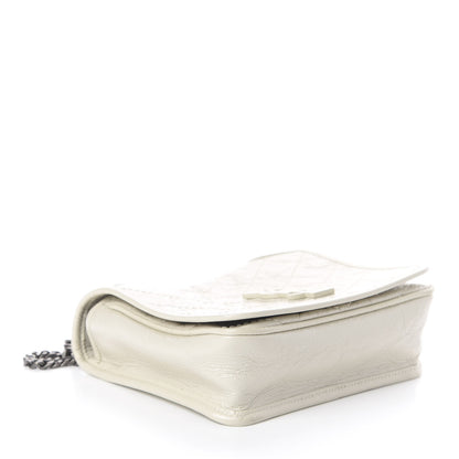 Saint Laurent Crinkled Calfskin Matelasse Monogram Niki Chain Wallet Crema Soft 3 of 7