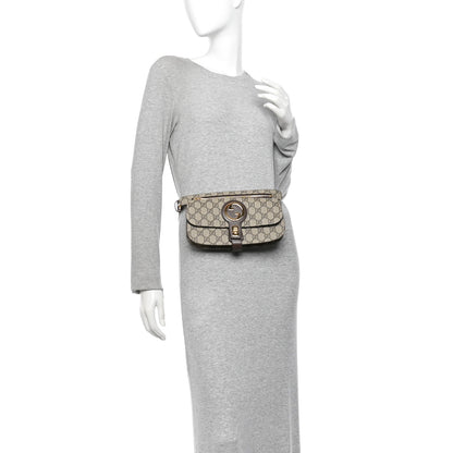 Gucci GG Supreme Monogram Textured Dollar Calfskin Blondie Belt Bag Beige Ebony New Acero 2 of 11