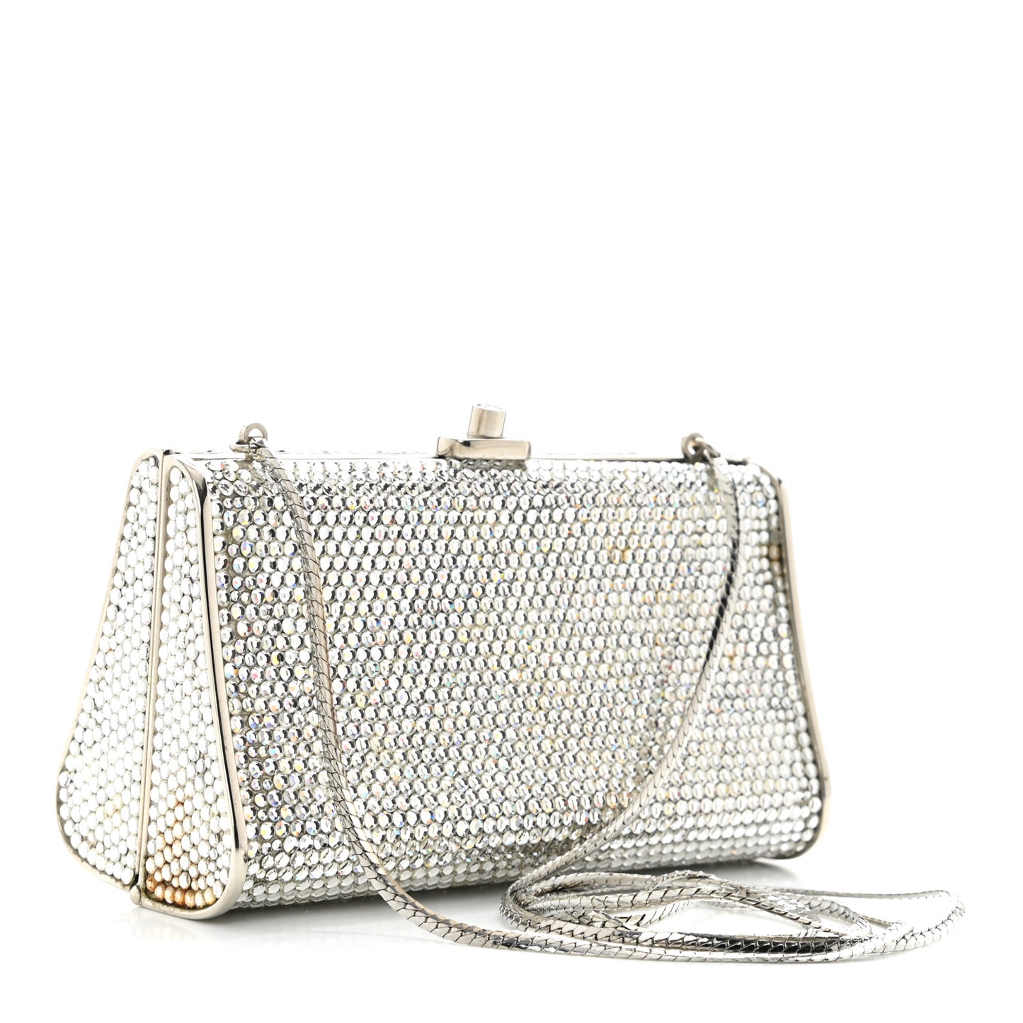 Swarovski Crystal Minaudiere Clutch Silver