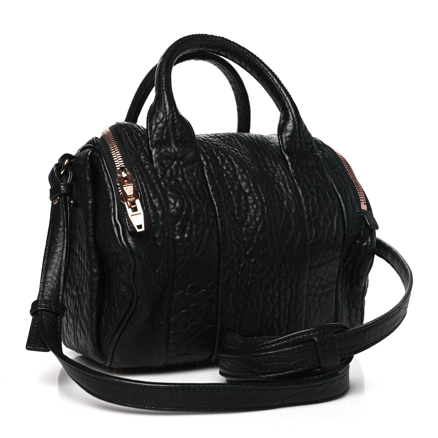 Pebbled Lambskin Rockie Black Rose Gold Hardware