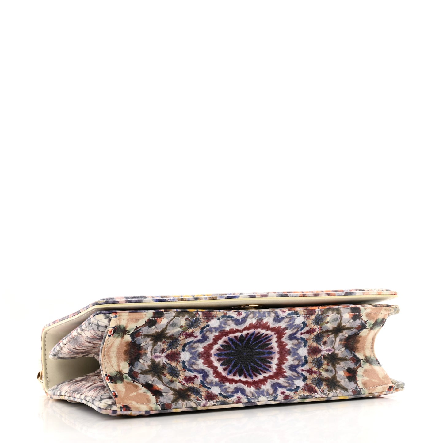 Calfskin Printed Small KaleiDiorscopic Diorama Flap Bag Latte Multicolor