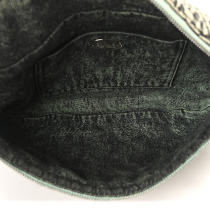 Chanel Denim Quilted Denimpression Waist Bag Green Black 5 of 10