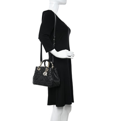 Christian Dior Calfskin Cannage Small The Lady 95.22 Black 2 of 12