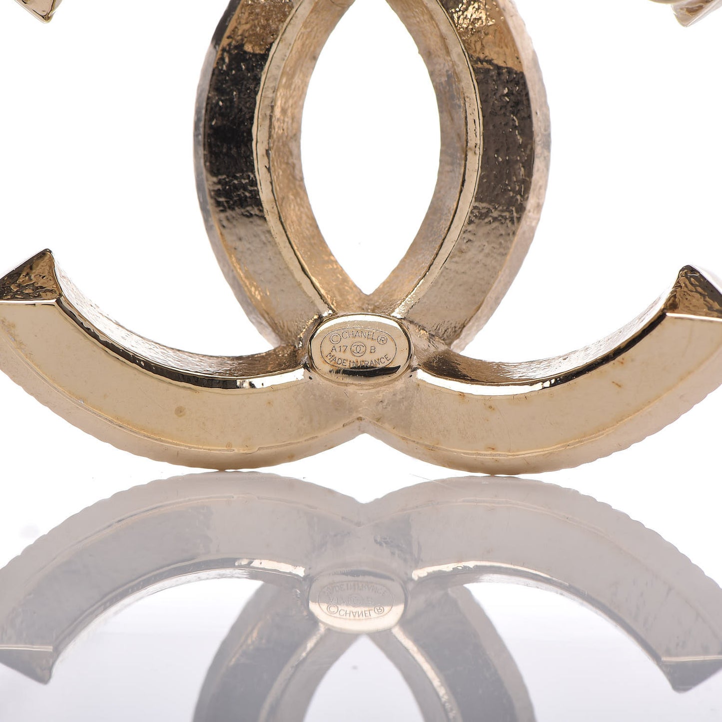 Baguette Crystal CC Brooch Gold