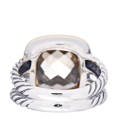 David Yurman Sterling Silver 18K Yellow Gold Smoky Quartz 11mm Albion Ring 53 6.25 4 of 5