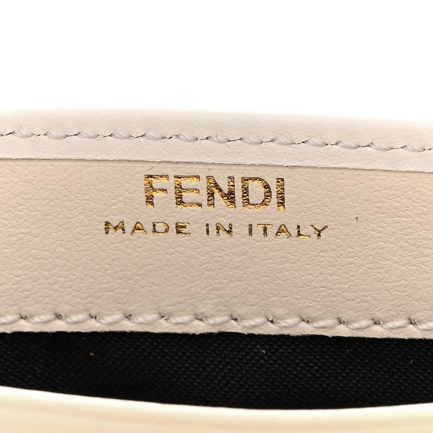 Vitello Kyoto Metal Fendi Roma Logo Chain Continental Wallet White
