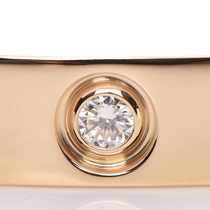 Cartier 18K Yellow Gold 1 Diamond LOVE Cuff Bracelet 17 4 of 8