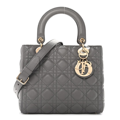Christian Dior Lambskin Cannage Medium Lady Dior Grey 1 of 13