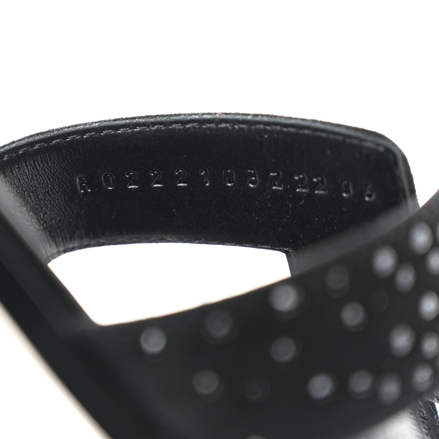 Suede Goatskin Studded Oran Sandals 37.5 Black