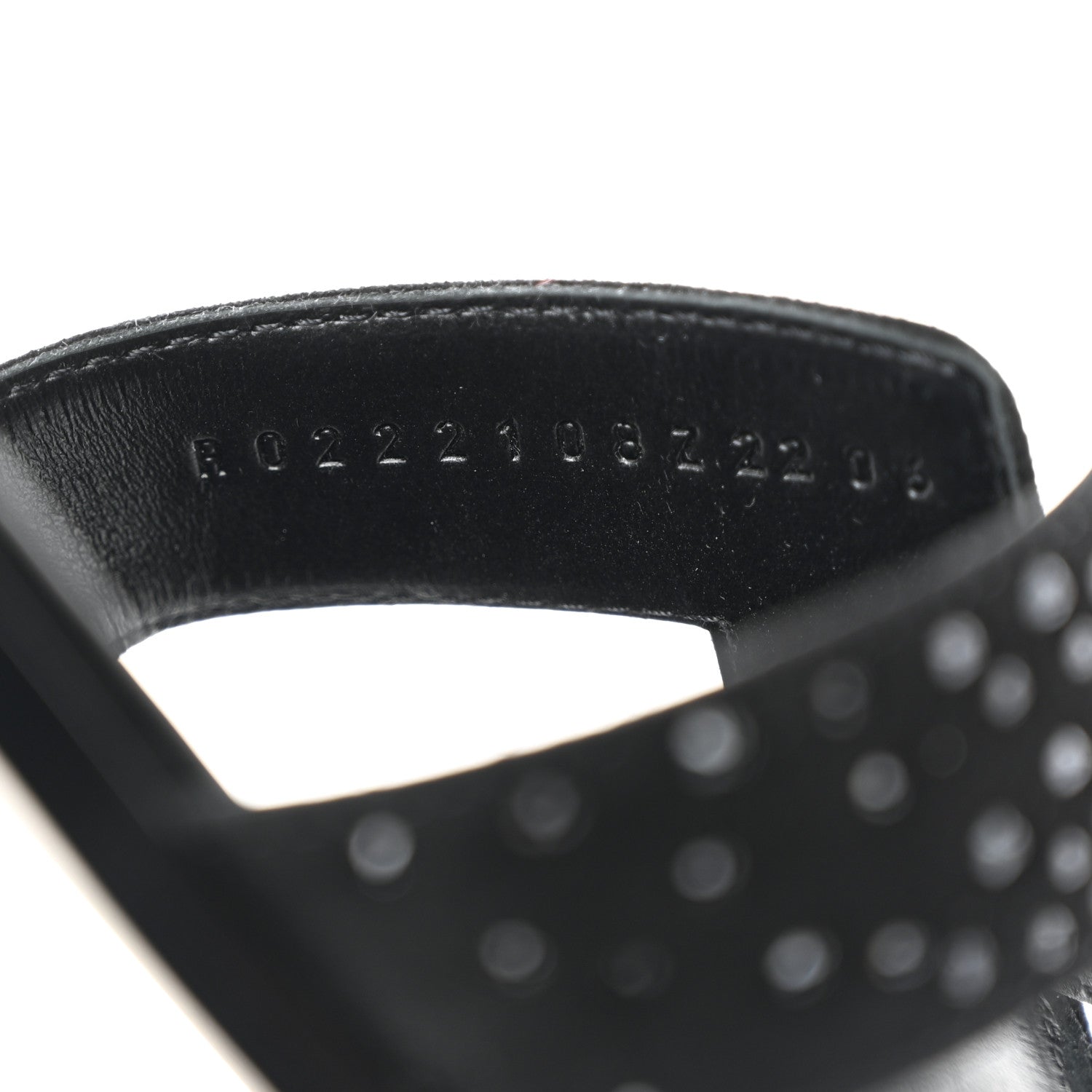 Hermes Suede Goatskin Studded Oran Sandals 37.5 Black 7 of 9