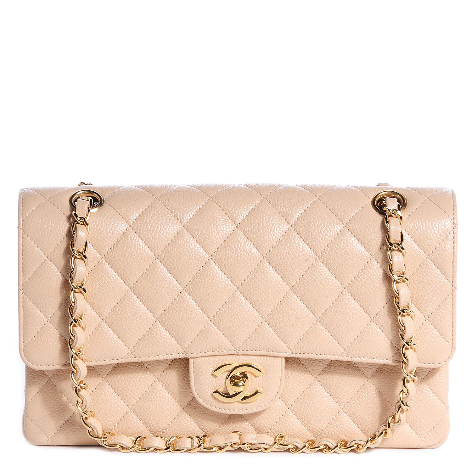 Chanel Caviar Quilted Medium Double Flap Beige Clair 1 of 8