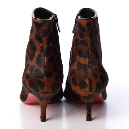 Christian Louboutin Pony Hair Leopard Print So Kate Booty 55 Ankle Boots 36.5 Black 5 of 8