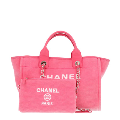 Chanel Mixed Fibers Small Deauville Tote Pink 3 of 11
