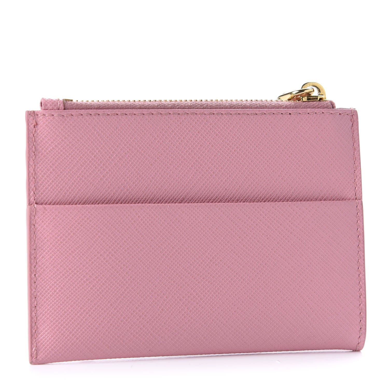 Prada Saffiano Metal Zip Card Holder Petalo 3 of 8