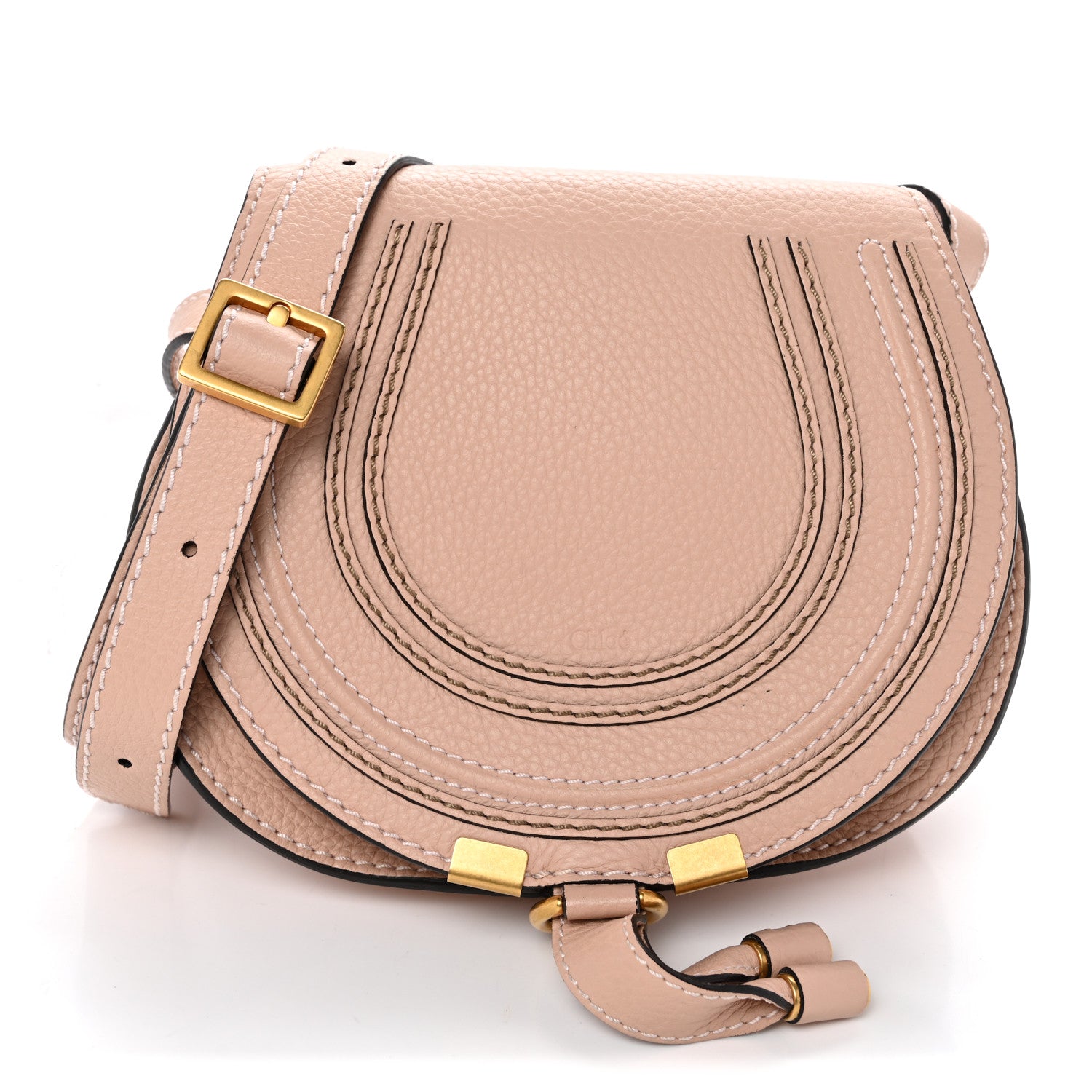 Chloe Grained Calfskin Mini Marcie Saddle Bag Blush Nude 1 of 10