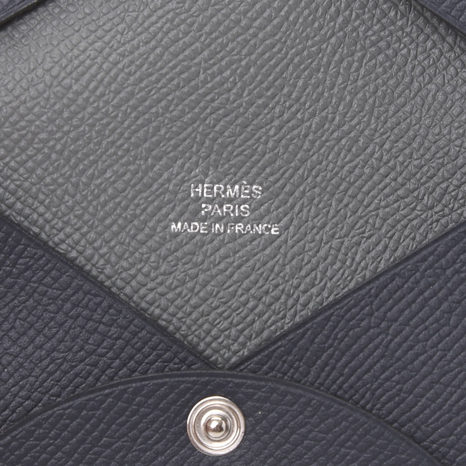 Hermes Epsom Verso Calvi Card Case Bleu Indigo Vert Amande 7 of 9