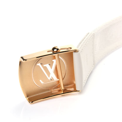 Louis Vuitton Canvas Monogram LV Cut Belt 90 36 White 5 of 11
