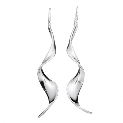 Tiffany Sterling Silver Frank Gehry Orchid Drop Earrings 1 of 4