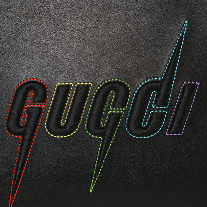 Gucci Calfskin Blade Embroidered Zip Pouch Black 6 of 13