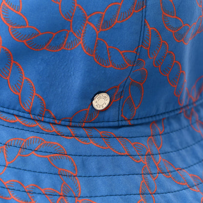 Hermes Toile Technique Cordage Womens Alma Bucket Hat 55 Bleu Zanzibar 6 of 8