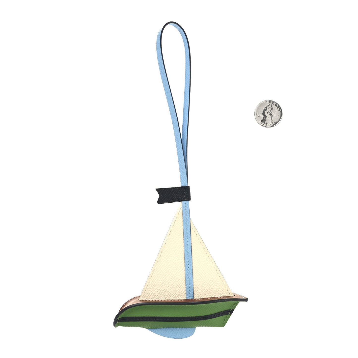 Epsom Sail Boat Bag Charm Nata Celeste Vert Yucca