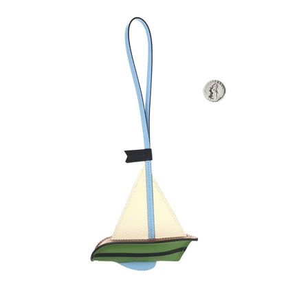 Hermes Epsom Sail Boat Bag Charm Nata Celeste Vert Yucca 2 of 5