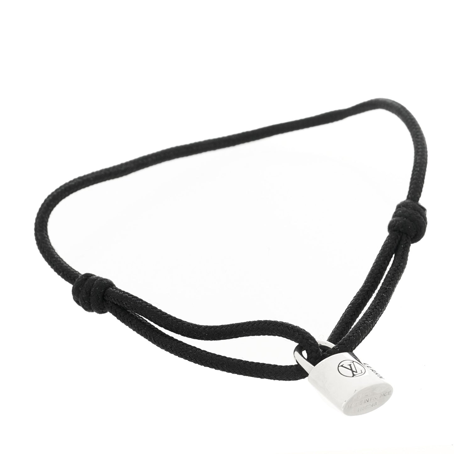 Sterling Silver Lacquer Lockit Adjustable Cord Bracelet Black