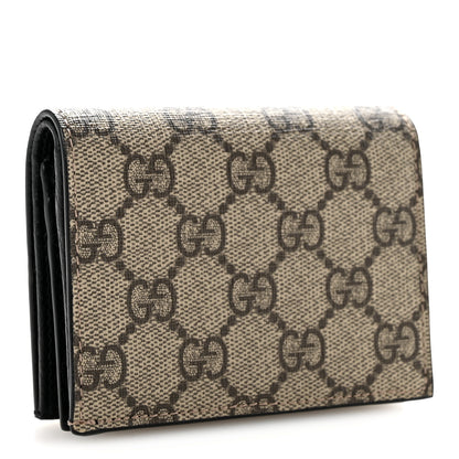 Gucci Dollar Calfskin GG Supreme Monogram GG Marmont Card Case Black Beige Ebony 3 of 8