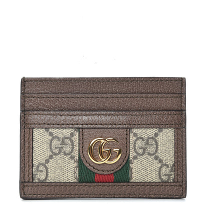 Gucci GG Supreme Monogram Ophidia Card Holder Brown 1 of 6