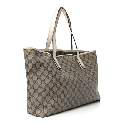 Gucci GG Supreme Monogram Medium Zippered Shopping Tote Off White 4 of 10