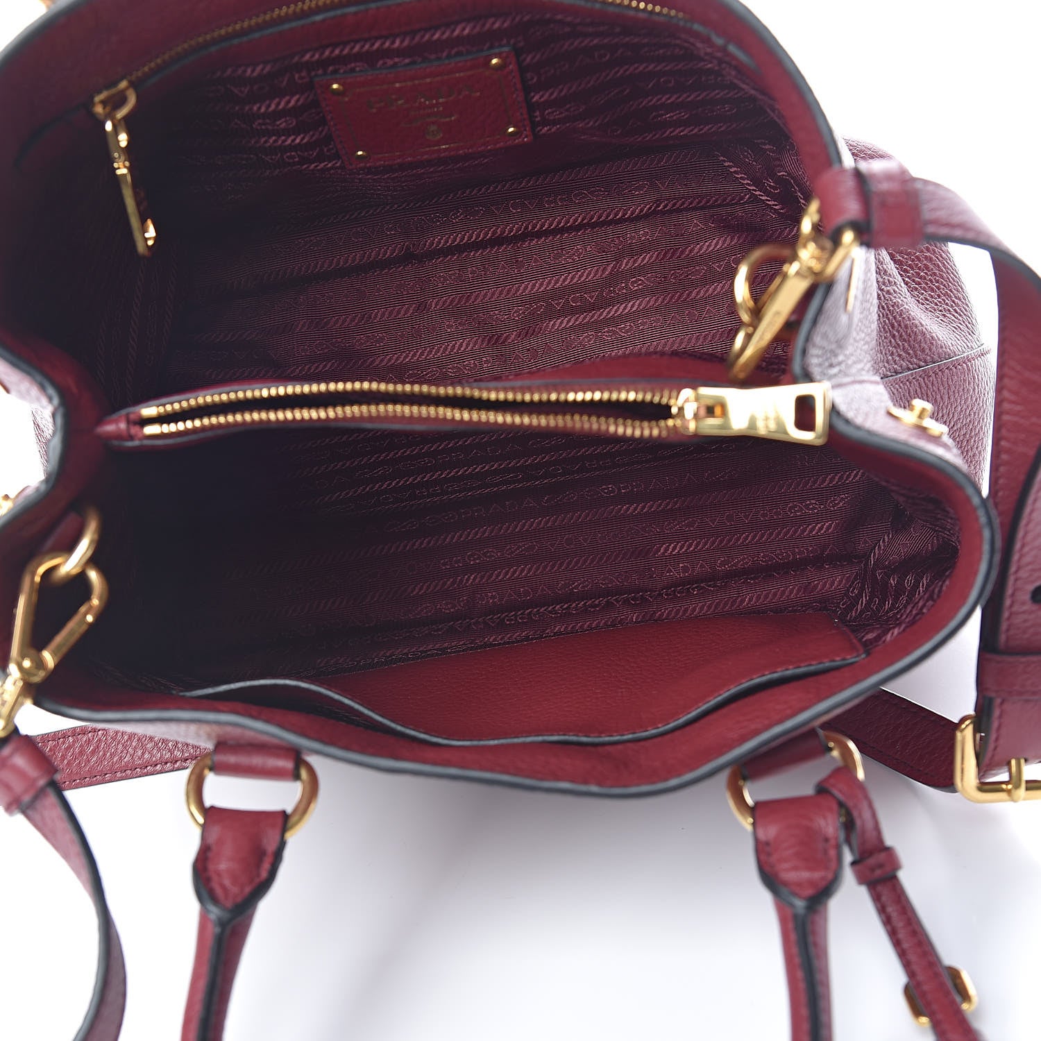 Prada Vitello Phenix Tote Cherry 6 of 13