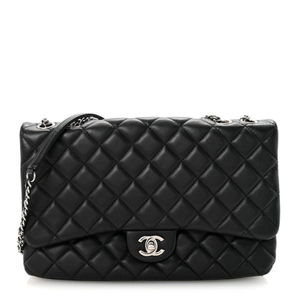 Chanel Lambskin Quilted Jumbo Chanel 3 Flap Bag Black 1 of 11