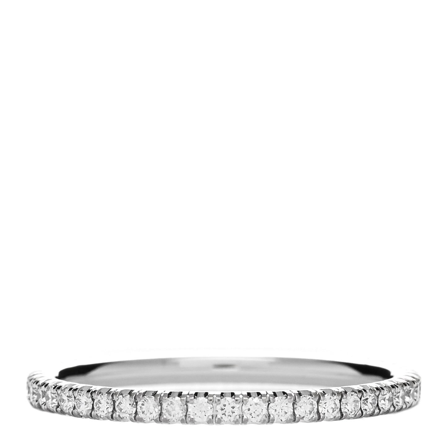 18K White Gold Diamond 1.5mm Etincelle de Cartier Wedding Band Ring 48 4.5