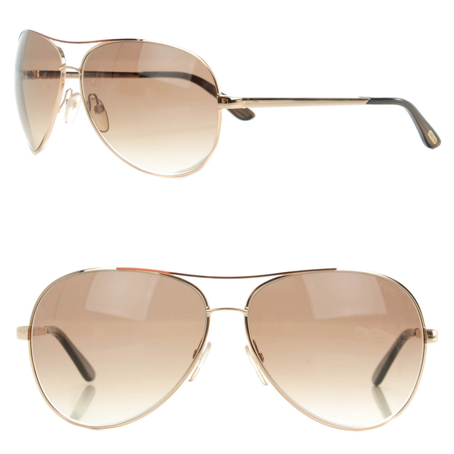 Tom Ford Metal Charles Aviator Sunglasses TF35 Gold 1 of 6