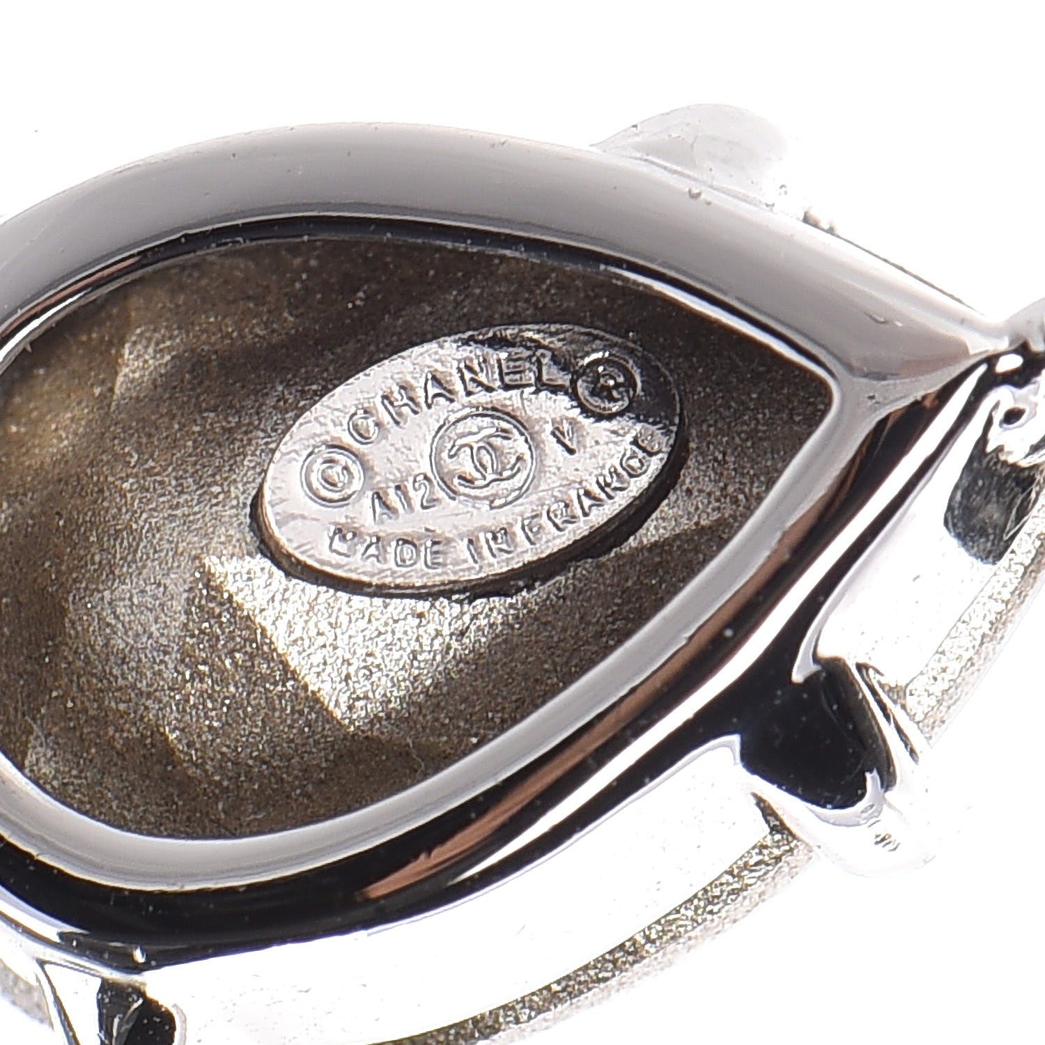 Chanel Crystal CC Drop Earrings Silver 4 of 5