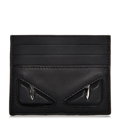 Fendi Vitello Century Monster Eyes Card Holder Black 1 of 7