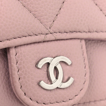 Chanel Caviar Quilted Flap Zip Card Holder Light Pink 8 of 10