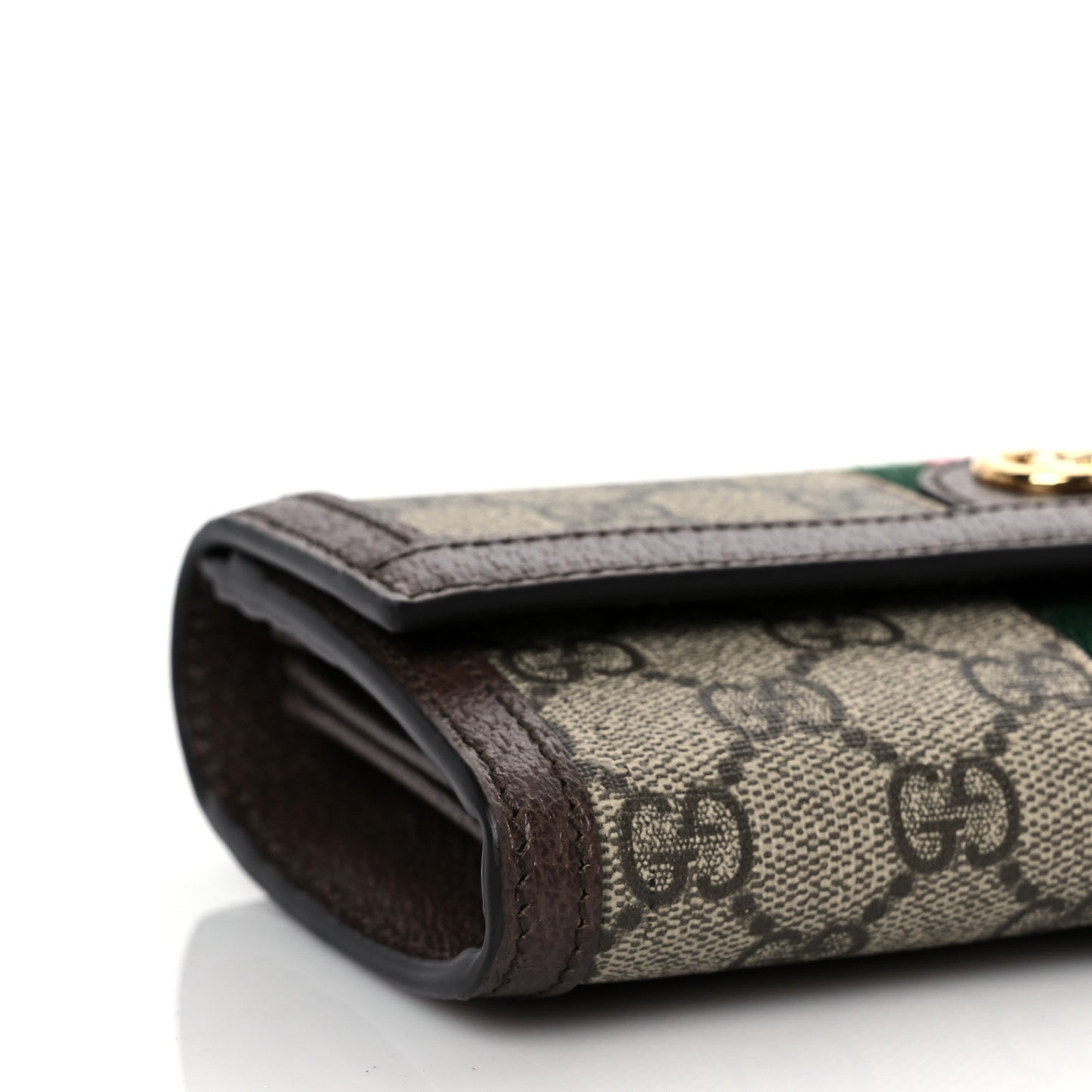 GG Supreme Monogram Web Ophidia Continental Wallet Brown