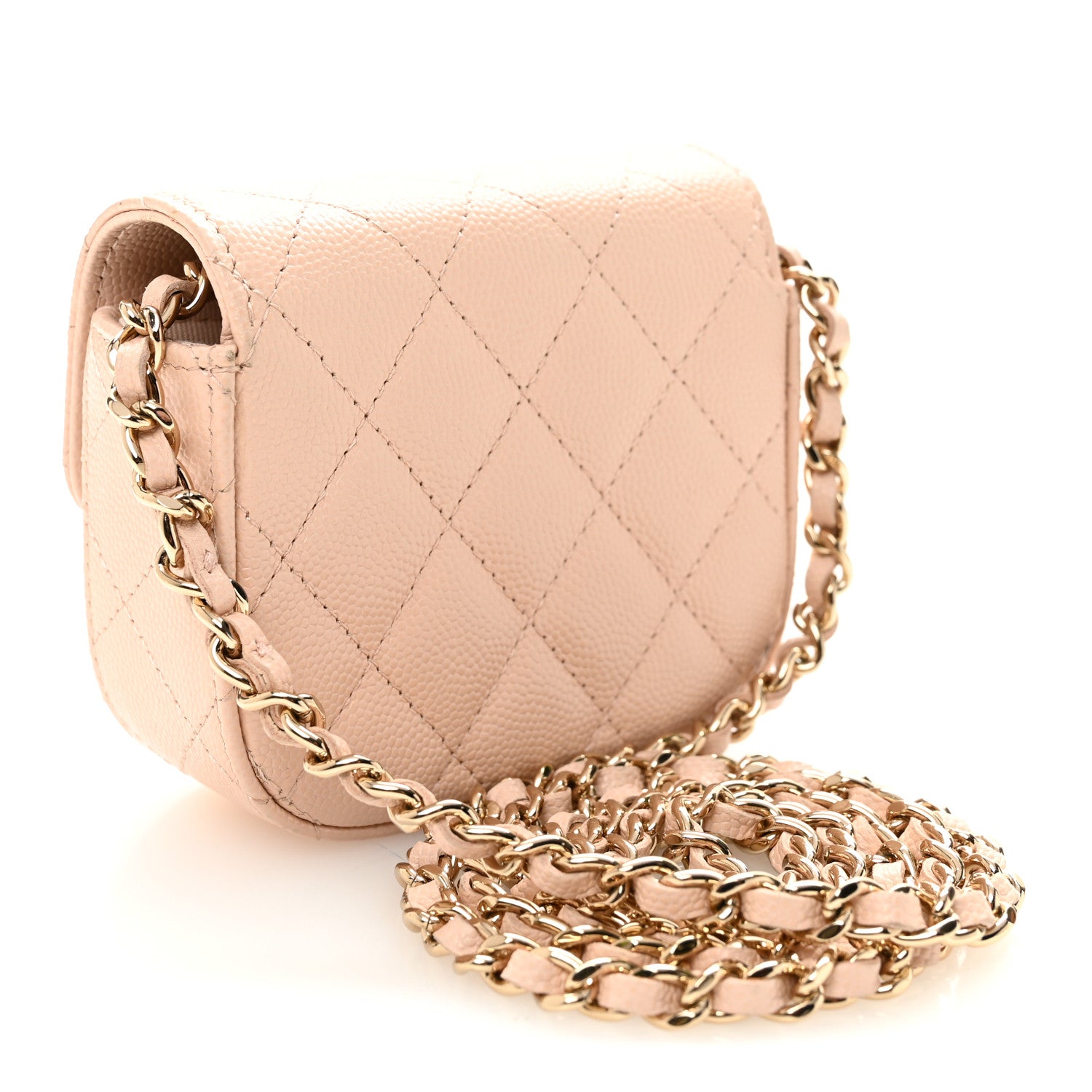 Chanel Caviar Quilted Mini Clutch With Chain Light Beige 3 of 11